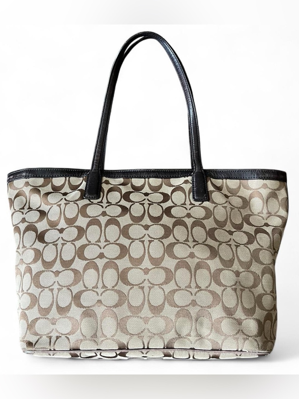 Coach Signature Legacy Weekend Medium Zip Top Tote Bag